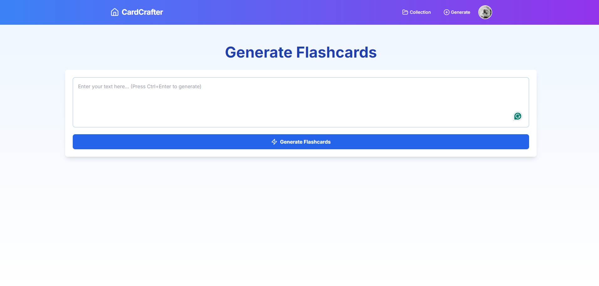 GenFlashcards AI app screenshot