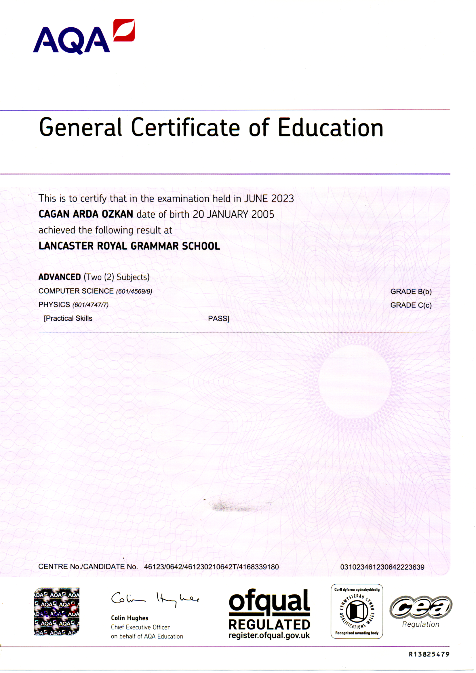 A-Level Computer Science and Physics Certificate